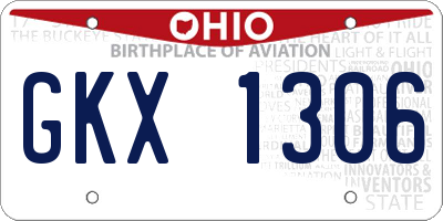 OH license plate GKX1306