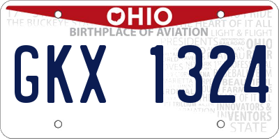 OH license plate GKX1324