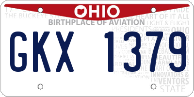 OH license plate GKX1379