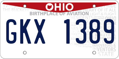 OH license plate GKX1389