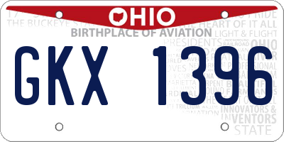 OH license plate GKX1396