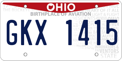 OH license plate GKX1415