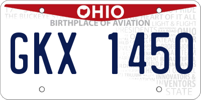 OH license plate GKX1450