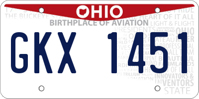 OH license plate GKX1451