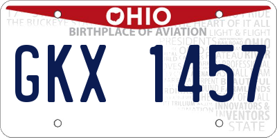 OH license plate GKX1457