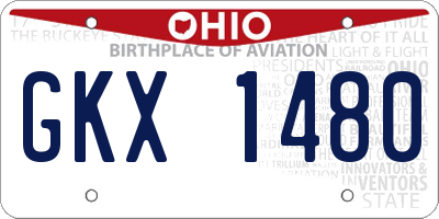 OH license plate GKX1480