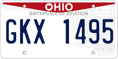 OH license plate GKX1495