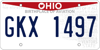OH license plate GKX1497