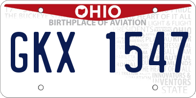 OH license plate GKX1547