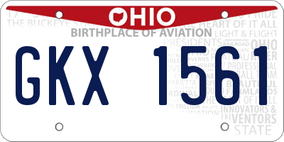 OH license plate GKX1561