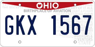 OH license plate GKX1567