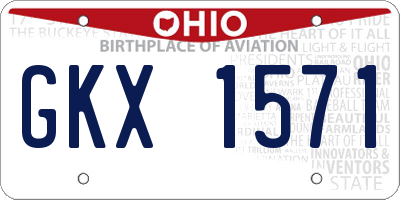 OH license plate GKX1571