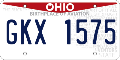 OH license plate GKX1575