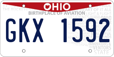 OH license plate GKX1592