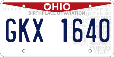OH license plate GKX1640