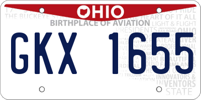 OH license plate GKX1655