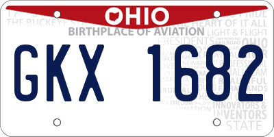 OH license plate GKX1682
