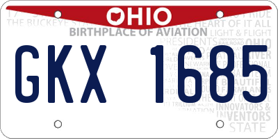 OH license plate GKX1685