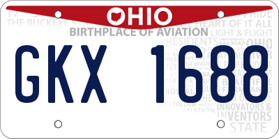 OH license plate GKX1688
