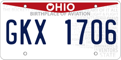 OH license plate GKX1706