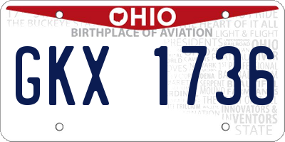 OH license plate GKX1736