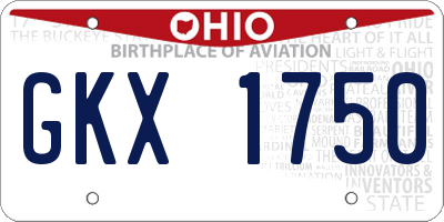 OH license plate GKX1750