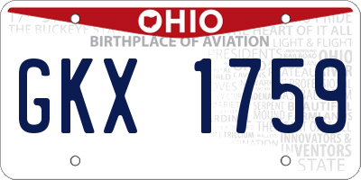 OH license plate GKX1759