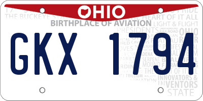 OH license plate GKX1794