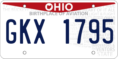 OH license plate GKX1795