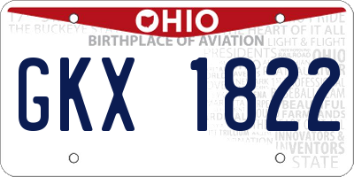 OH license plate GKX1822