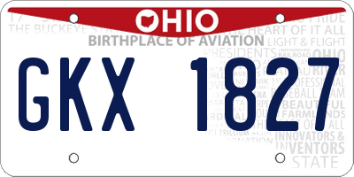 OH license plate GKX1827