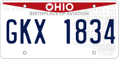 OH license plate GKX1834