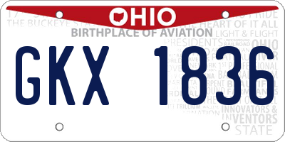 OH license plate GKX1836