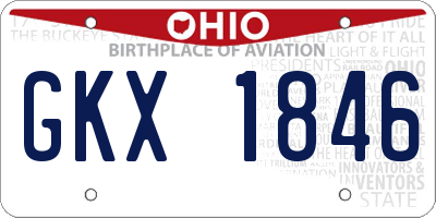 OH license plate GKX1846