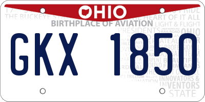 OH license plate GKX1850