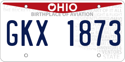 OH license plate GKX1873
