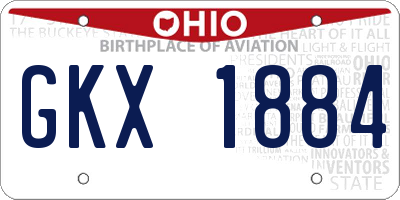 OH license plate GKX1884