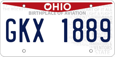 OH license plate GKX1889