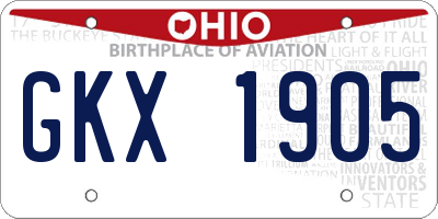 OH license plate GKX1905