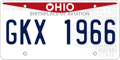 OH license plate GKX1966
