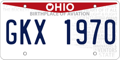 OH license plate GKX1970
