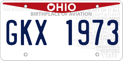 OH license plate GKX1973