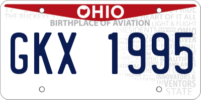 OH license plate GKX1995