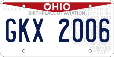 OH license plate GKX2006