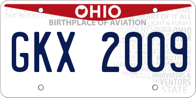 OH license plate GKX2009