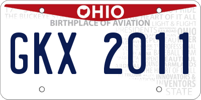 OH license plate GKX2011