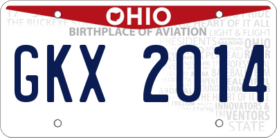 OH license plate GKX2014