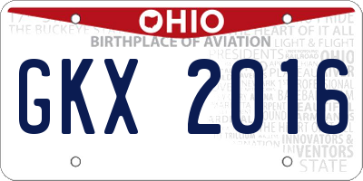 OH license plate GKX2016