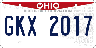 OH license plate GKX2017