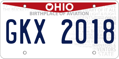 OH license plate GKX2018